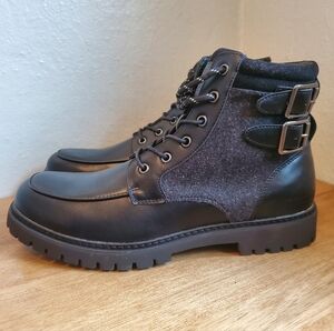 New!!! Steve Madden Brents Lace-Up Ankle Boots Side Zip Mens 11.5